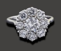 A diamond-set cluster ring