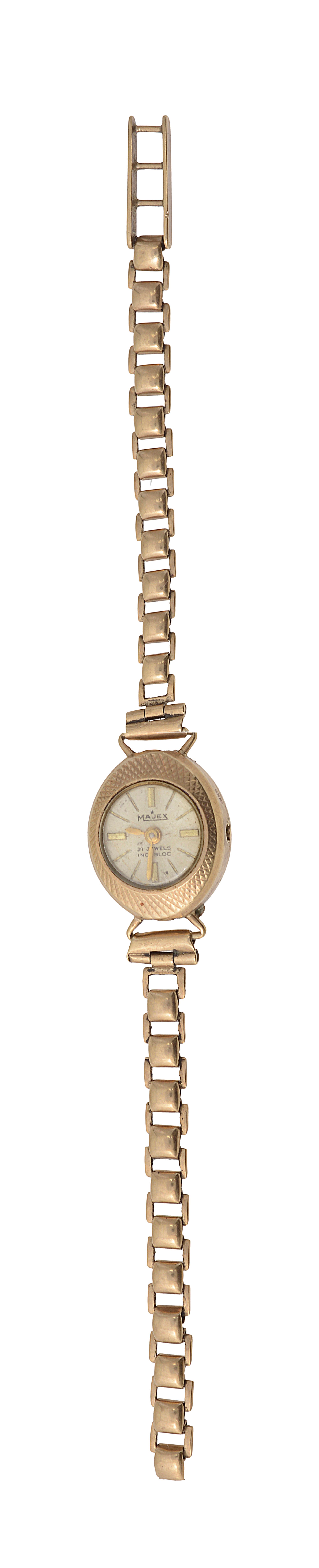 A 9ct gold lady's wristwatch by Majex