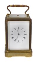 A mid 19th century French gilt brass repeater carriage clock