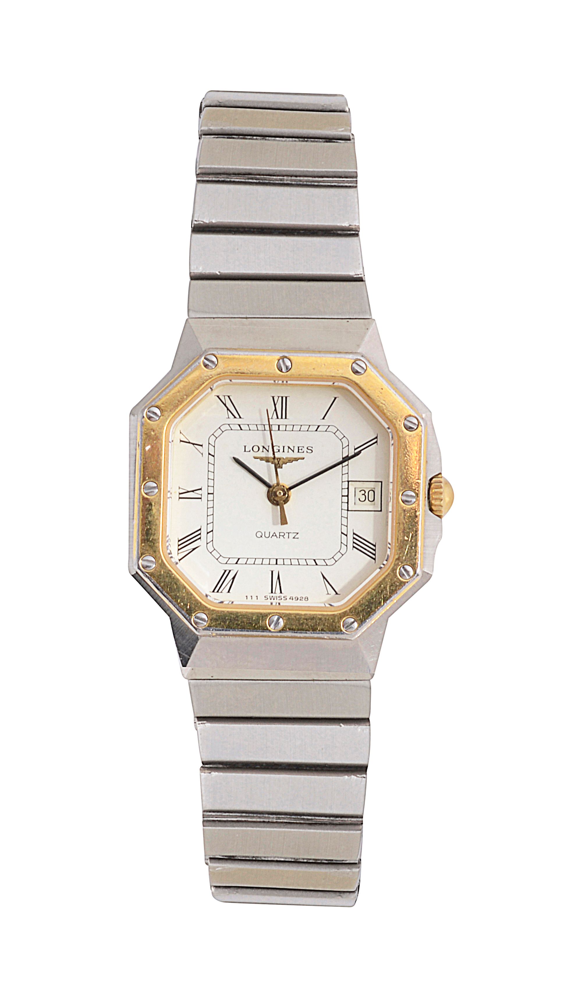 A stainless steel lady's Longines quartz calendar wristwatch