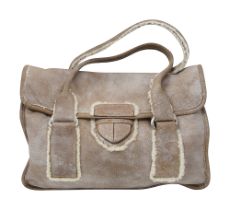 A Prada light beige Shearling handbag