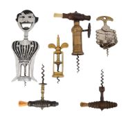 A collection of 19th century and later corkscrews