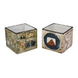 Two Troika pottery cube vases