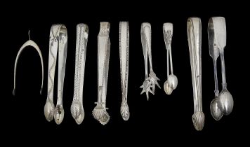 George III and other silver sugar tongs