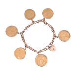 A six sovereign curb-link bracelet