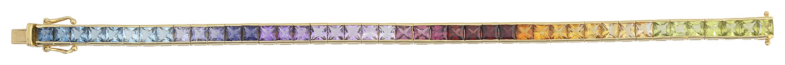 A multi-gem set line bracelet
