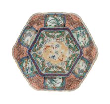 A 19th century Japanese arita porcelain hexagonal dish