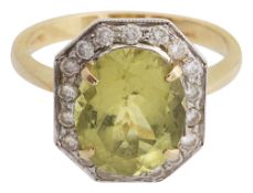 A tourmaline and diamond-set cluster ring