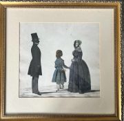 ENGLISH SCHOOL CIRCA 1910, PORTRAIT OF MRS CAMPBELL, A CHILD AND A GENTLEMAN, SILHOUETTE WATERCOLOUR