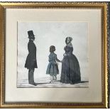 ENGLISH SCHOOL CIRCA 1910, PORTRAIT OF MRS CAMPBELL, A CHILD AND A GENTLEMAN, SILHOUETTE WATERCOLOUR