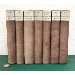 MEMOIRS OF THE LIFE OF SIR WALTER SCOTT, 1837, SEVEN VOLUMES, CLOTH BOARDS