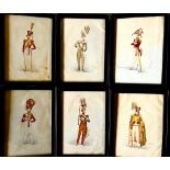 SET OF SIX WATERCOLOURS OF SOLDIERS, CIRCA 1828