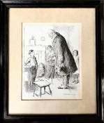 CHARLES EDMUND BROCK, ILLUSTRATION FROM 'THE PICKWICK PAPERS', INK SKETCH, 1910, APPROX 28 x 21cm