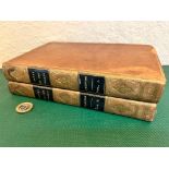 SAMUEL JOHNSON, 'THE LIVES OF ENGLISH POETS', 1822, TWO VOLUMES, GILDED SPINES, FULL LEATHER