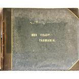 ALBUM OF PHOTOGRAPHS DEPICTING 'THE WEST COAST OF TASMANIA', CIRCA 1890s, APPROX 60, APP. 37 x 47cm