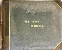 ALBUM OF PHOTOGRAPHS DEPICTING 'THE WEST COAST OF TASMANIA', CIRCA 1890s, APPROX 60, APP. 37 x 47cm