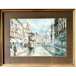 BRIAN ENTWISTLE, WATERCOLOUR, 'ASPECT OF CHURCH STREET AND LORD STREET, LIVERPOOL', SIGNED