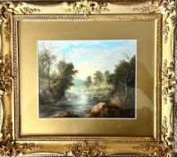 W. W. GILL, OIL ON BOARD- 'ON THE IRWELL NR MANCHESTER', SIGNED