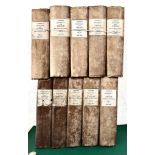 SIR ARCHIBALD ALISON, 'HISTORY OF THE FRENCH REVOLUTION', 1835, TEN VOLUMES, CARDBOARDS