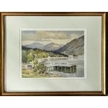 FRAMED PRINT DEPICTING A RIVER SCENE BY JOHN S SPENCE, APPROX 21 x 28.5cm