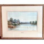 ALBERT PROCTOR 1864-1909, WATERCOLOUR, THE MILL POOL, SIGNED, FRAMED AND GLAZED, APPROX 31 x 47cm
