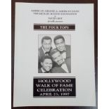 The Four Tops Hollywood Walk Of Fame Celebration April 23rd 1997 programmes