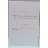 Christmas card from Vera & Douglas Fairbanks Jr signed by Vera with Christmas Card from Gale Storm