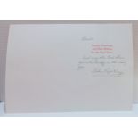 Debra Paget star of Love Me Tender (with Elvis Presley) handwritten Christmas card with Claudia