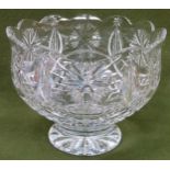 Large Waterford Crystal wave edged bowl. Approx. 26cms D reasonable used condition