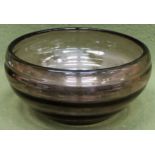 Whitefriars style decorative glass bowl. Approx. 23cms D reasonable used condition