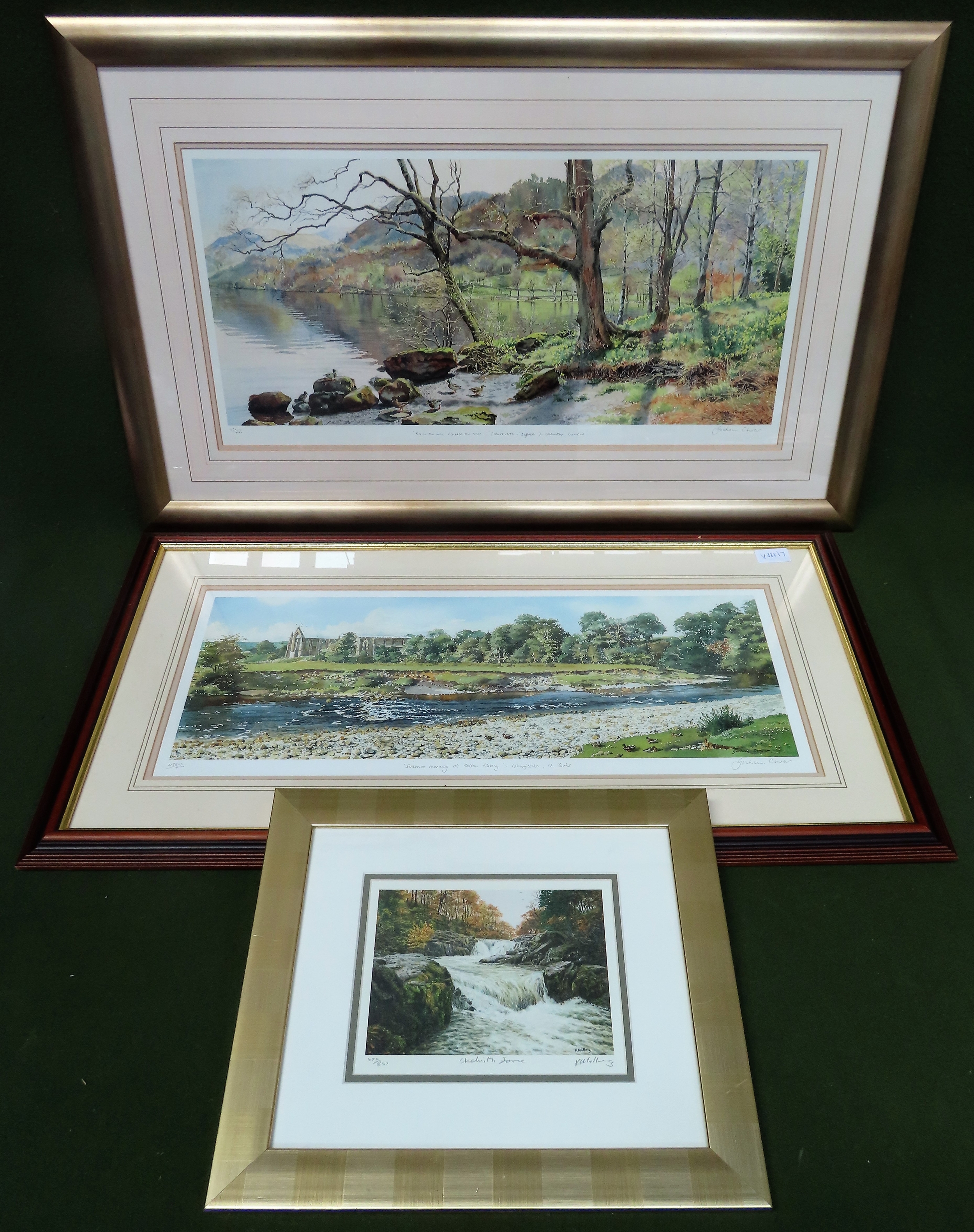 Two pencil signed limited edition polychrome prints, by Graham Carver, plus another smaller