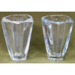 Pair of stylish Orrefors 'Precious' vases, by Malin Lindahl. Approx. 19cms H reasonable used