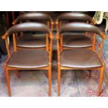 Set of four mid 20th century Teak Scandinavian armchairs. App. 73cm H x 54cm W x 47cm D Reasonable