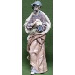 Large boxed Lladro glazed ceramic figure - Saint Joseph (No. 01386) reasonable used condition. box