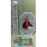 Three various late 19th/early 20th century leaded stained glass panels. Tallest Approx. 95cms x