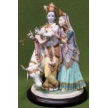 Extremely large and good quality boxed Lladro glazed ceramic figure group - Radha Krishna (No.