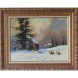 Gordon Lindsay - Gilt Framed oil on canvas depicting 'Winter in the Dales'. Approx. 45cms x 60cms