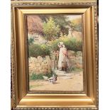 JOSH FISHER, WATERCOLOUR, 'THE MILLER'S DAUGHTER', INSCRIPTION ON REVERSE, SIGNED LOWER LEFT, APPROX