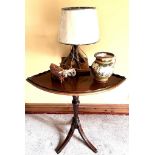 SMALL CORNER TRIPOD TABLE PLUS SUNDRIES