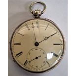HALLMARKED SILVER POCKET WATCH, LONDON, INSCRIBED TO INSIDE