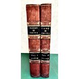 ALLOM, THOMAS, CHINA, CIRC 1843, TWO VOLUMES, QUARTER LEATHER AND MARBLED BACKS, FOUR VOLUMES WITHIN