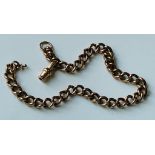 9ct GOLD WATCH CHAIN, LENGTH APPROX 19.5cm, TOTAL WEIGHT APPROX 14.07g