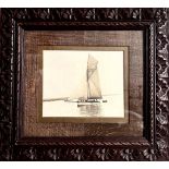 EARLY PHOTOGRAPH OF SAILING BOAT, APPROX 17 x 21cm
