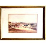 UNSIGNED WATERCOLOUR, PASTORAL SCENE, CIRCA 1930, APPROX 16 x 24cm