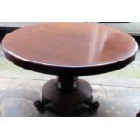 Early 20th century circular tilt top breakfast table. App. 59cm H x 130cm Diameter Used condition,