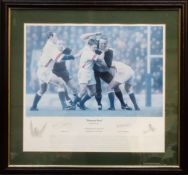 Keith Fearon - Framed polychrome print - Honours Even - Pencil signed by Laurence Dallaglio and