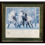 Keith Fearon - Framed polychrome print - Honours Even - Pencil signed by Laurence Dallaglio and
