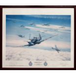 Jeff Pritchard - Framed polychrome print - Spitfire Escort, signed by the artist and Air Vice