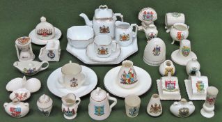 Parcel of crested ware, various makers and crests. Approx. 30+ pieces all used and unchecked