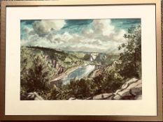 GORDON C ARNOLD, WATERCOLOUR- 'AVON GORGE'(?), FRAMED AND GLAZED, APPROXIMATELY 35 x 52cm